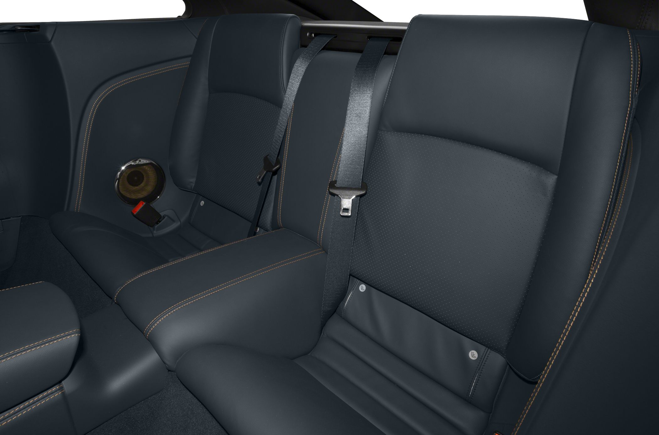 Premium leather rear seats with contrast stitching and integrated speaker
