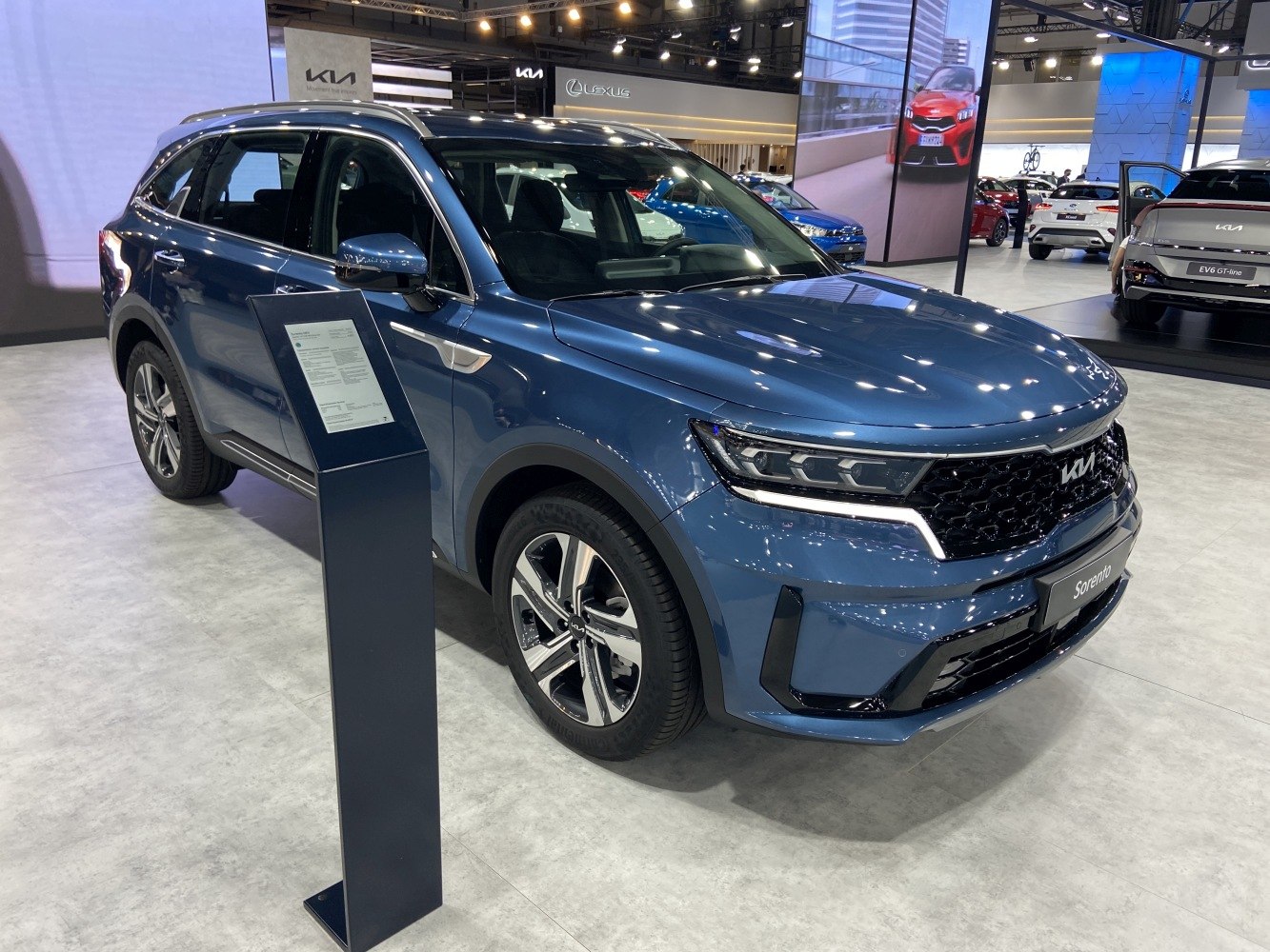 Blue SUV with modern LED headlights and stylish design