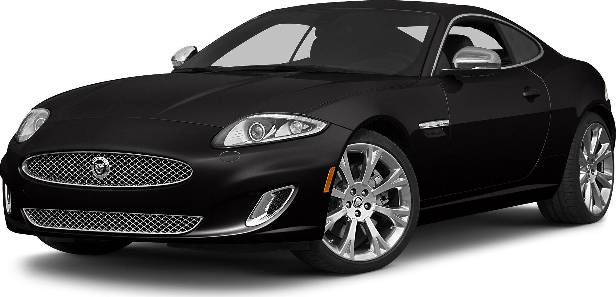 Front angle of a coupe with chrome mesh grille and distinctive headlights