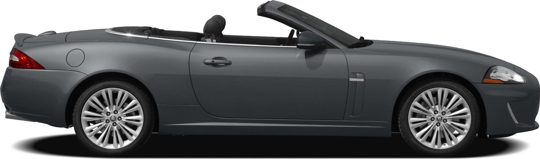 Side profile of a convertible with open top and sleek design