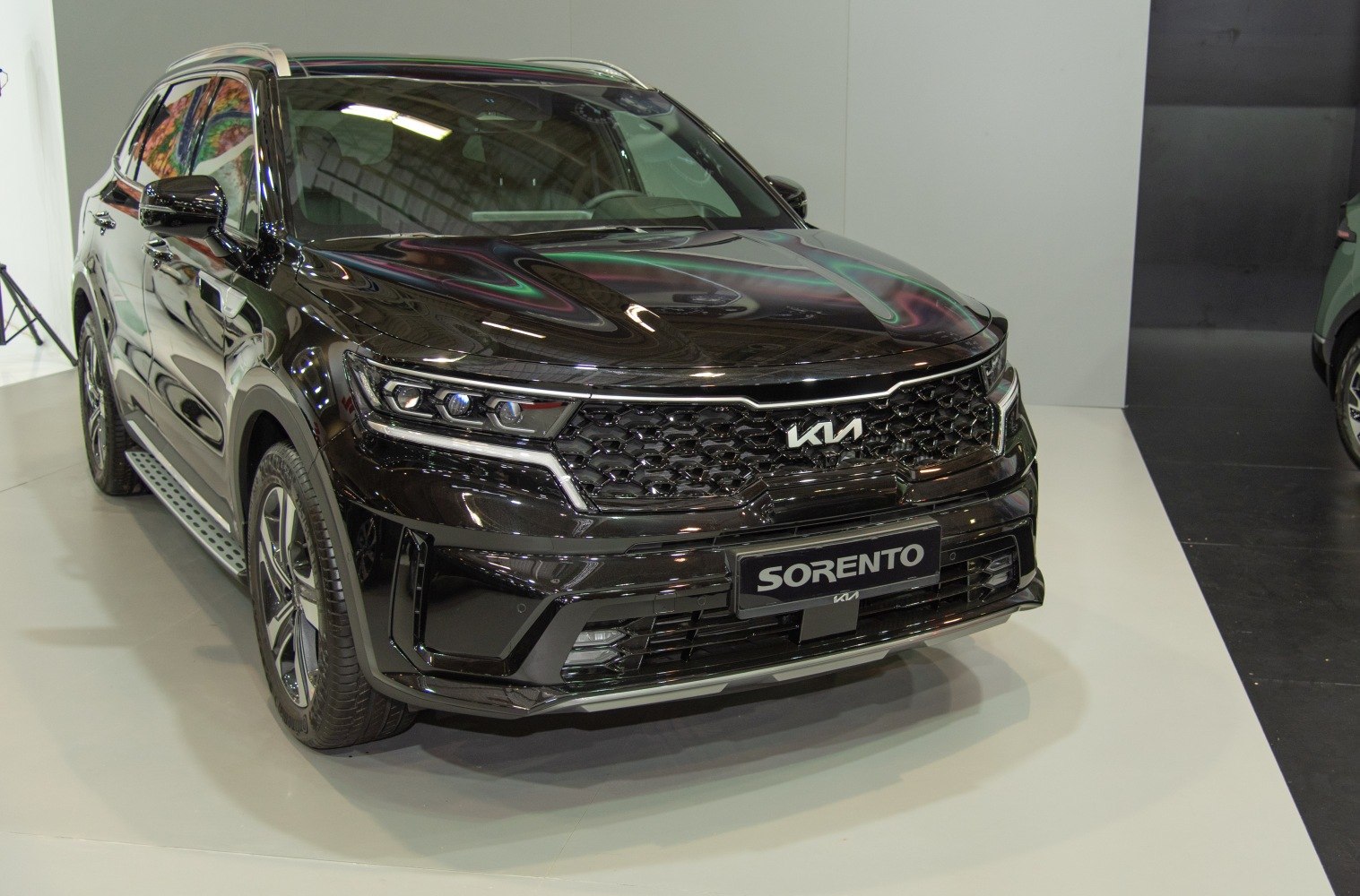 Front view of SUV with LED headlights and distinct grille