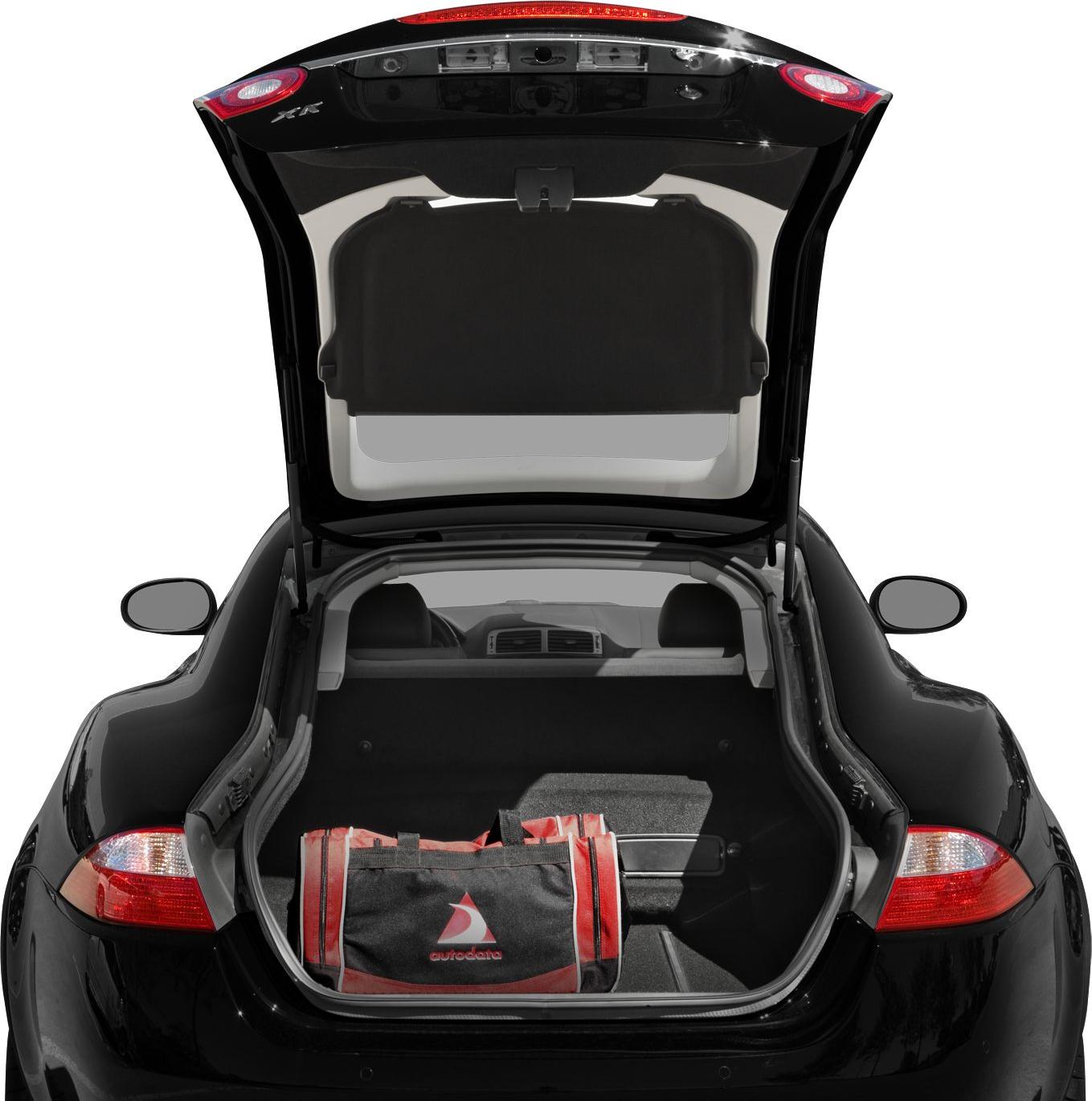 Open trunk showing spacious cargo area with a bag inside