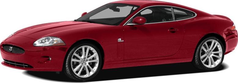 Red two-door sports coupe with aerodynamic shape and alloy wheels