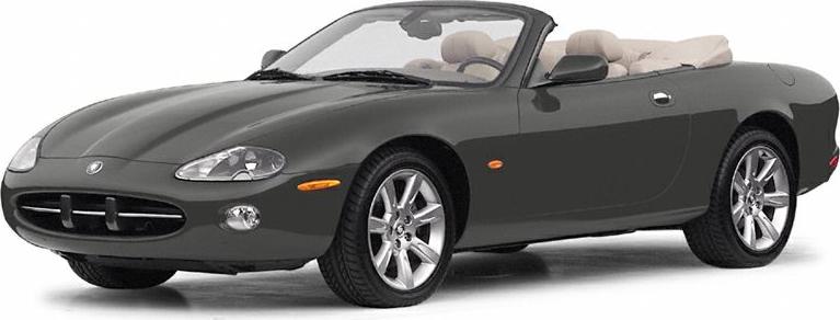Sleek front side view of convertible with soft top and stylish wheels.