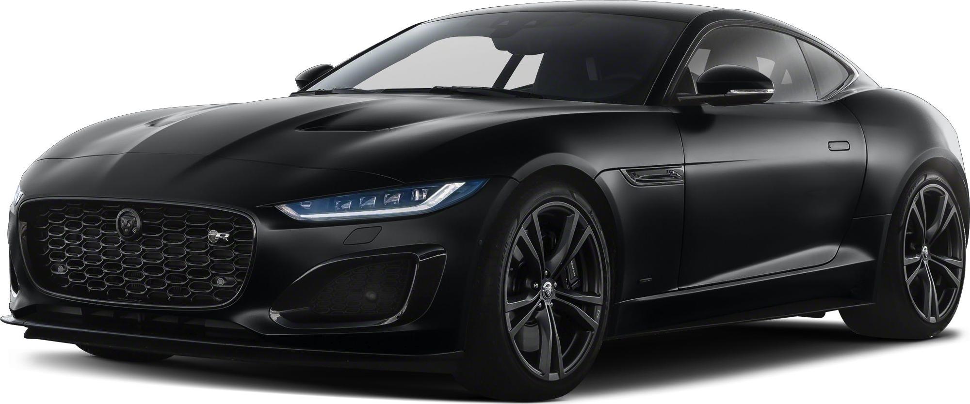 Black sports coupe with aggressive headlights and honeycomb grille