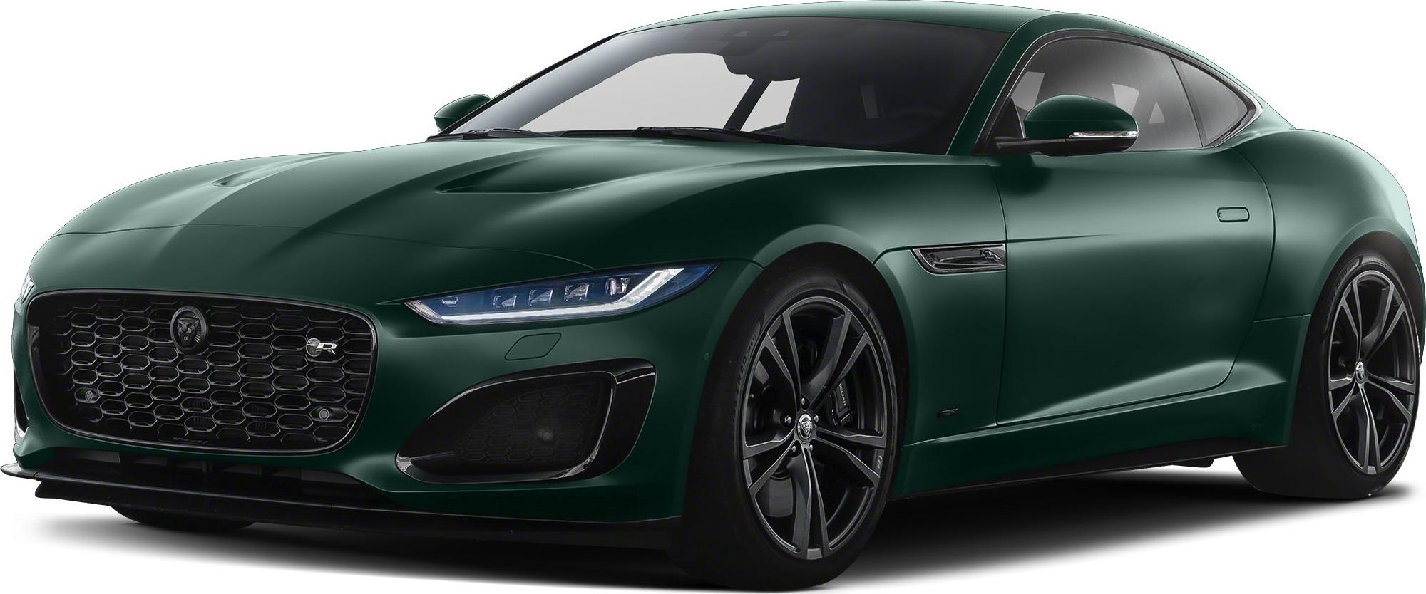 Sleek sports coupe front with honeycomb grille and LED headlights