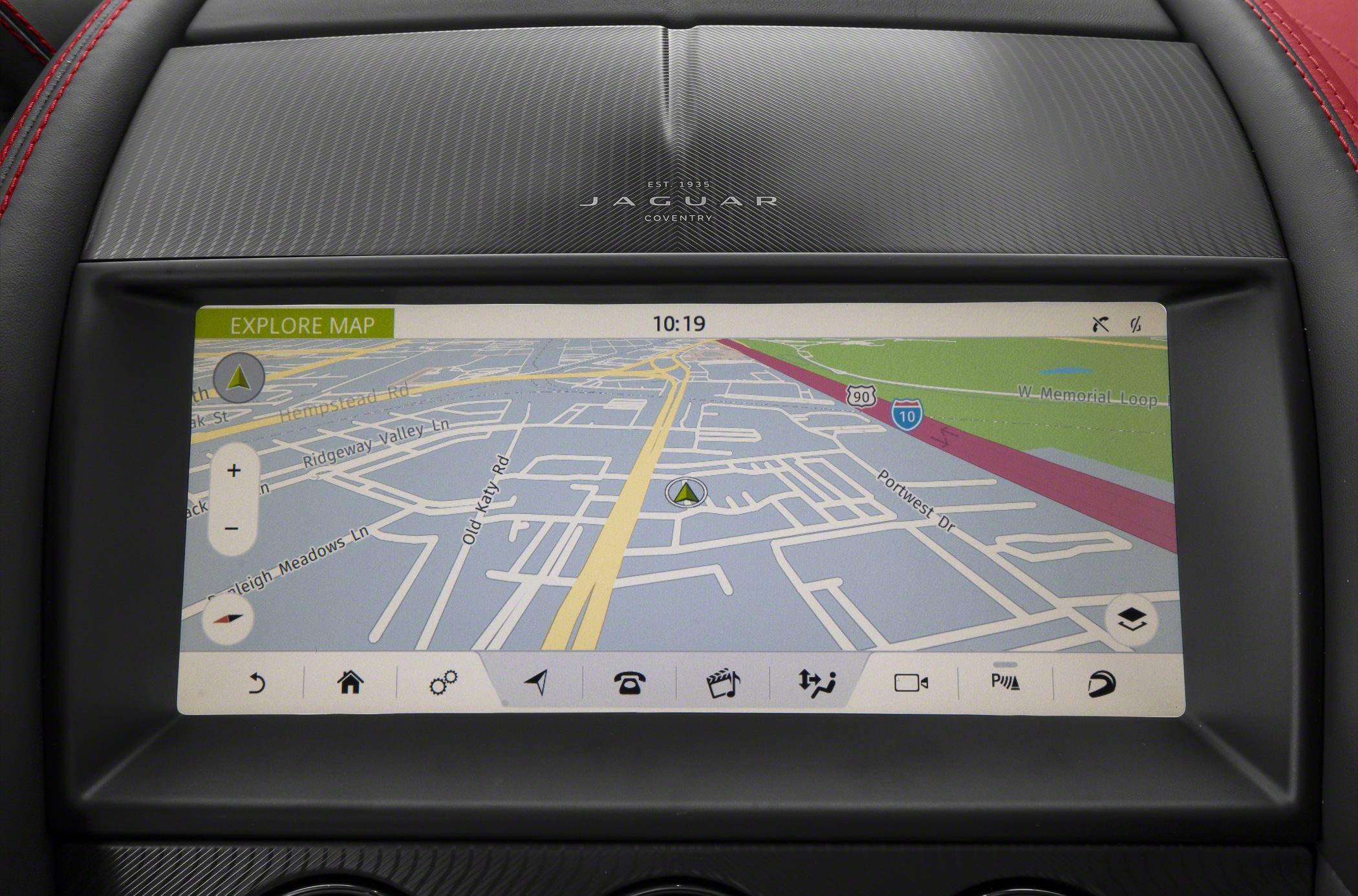 Touchscreen navigation system with interactive map and controls