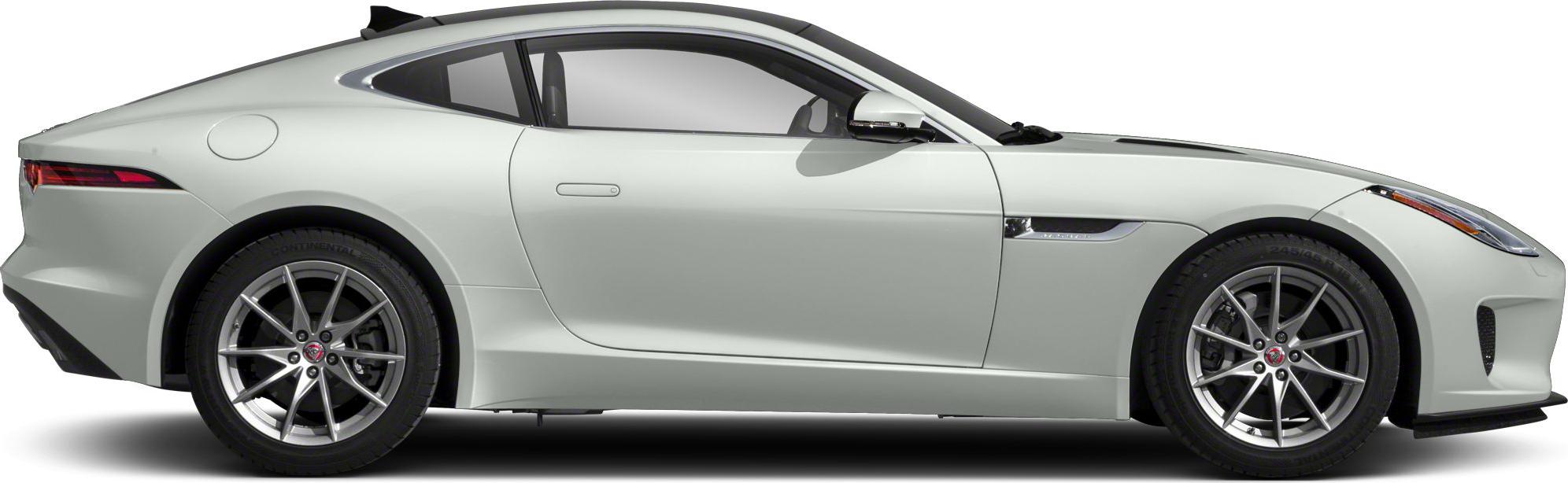 Side profile of a sleek sports coupe with alloy wheels
