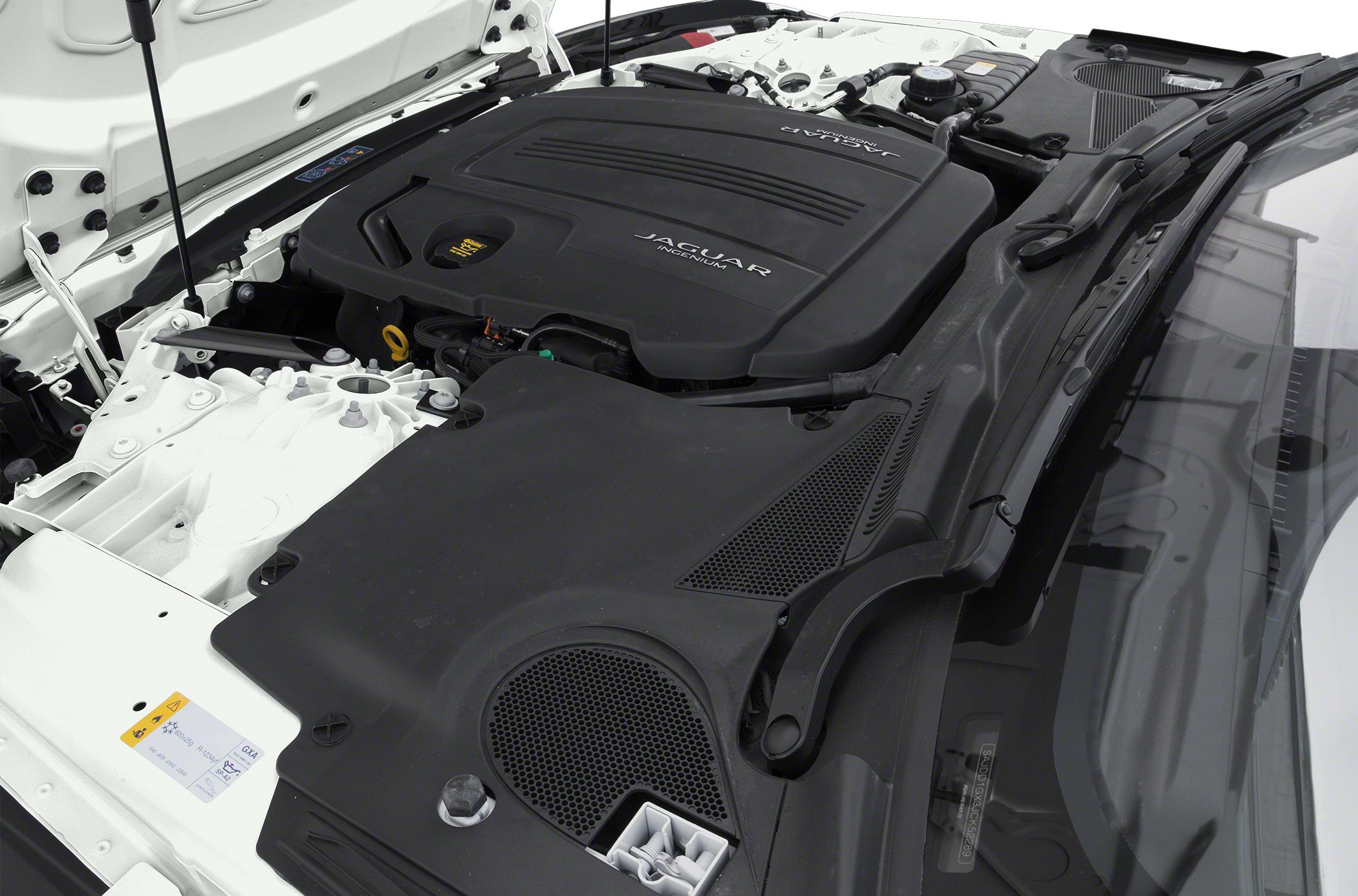 Ingenium engine cover and components in a 2017 coupe engine bay