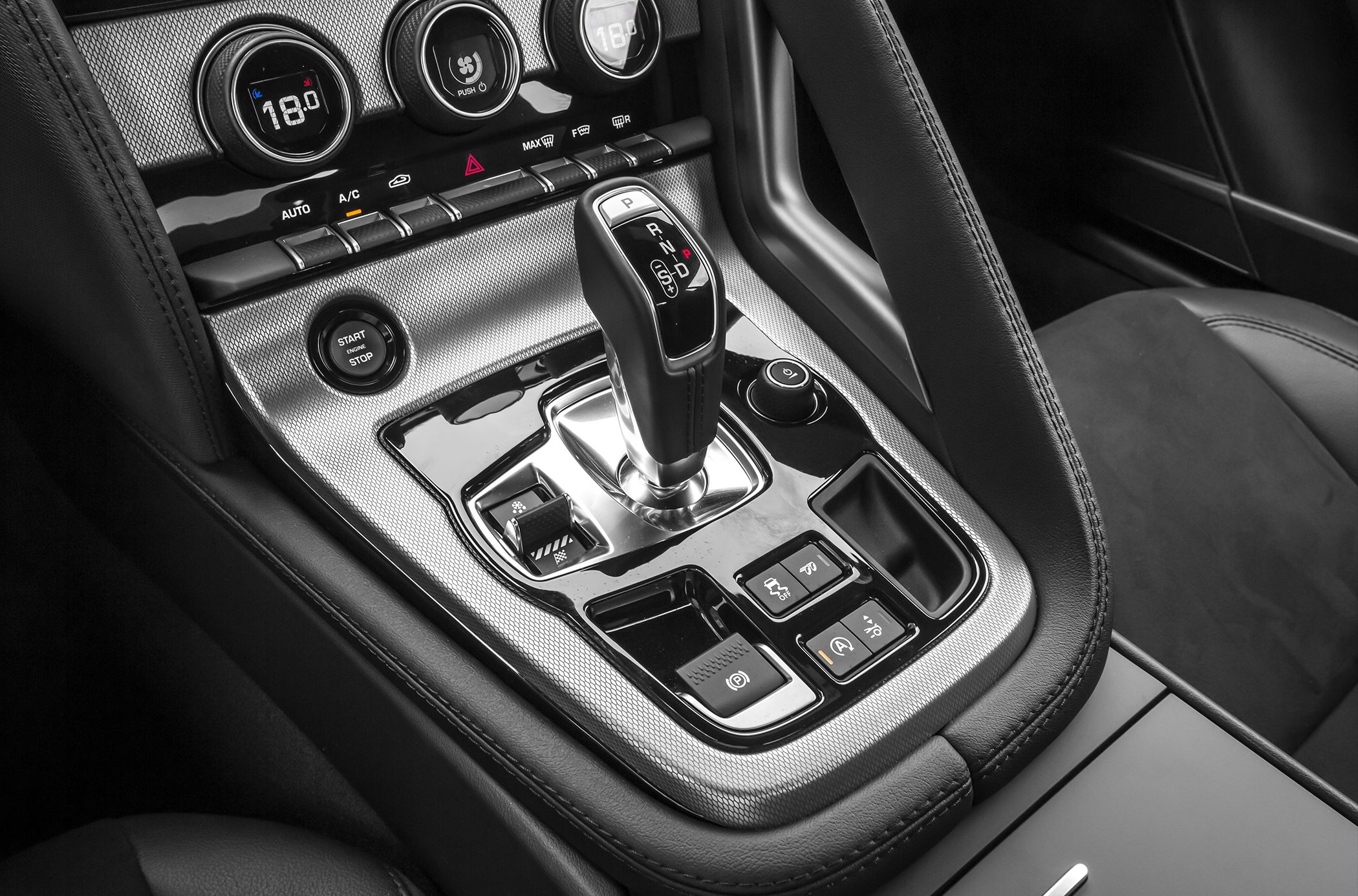 Automatic gear shift lever and climate control interface