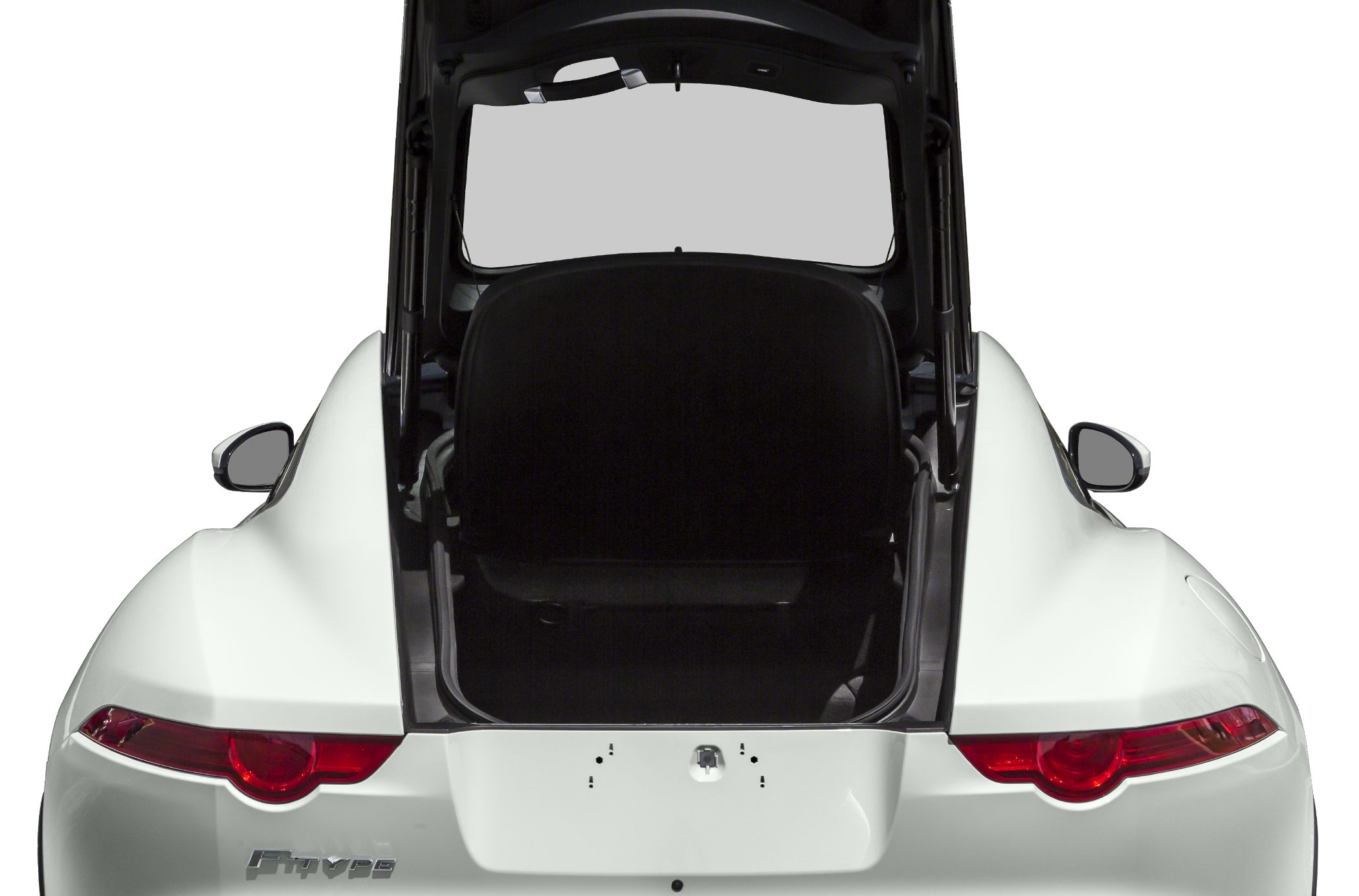 Rear view of car with open trunk and sleek taillights