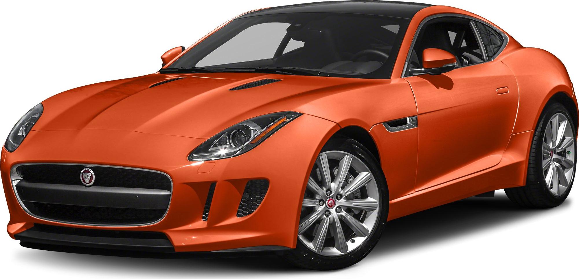 Front view of a sporty coupe with aerodynamic shape and sleek headlights
