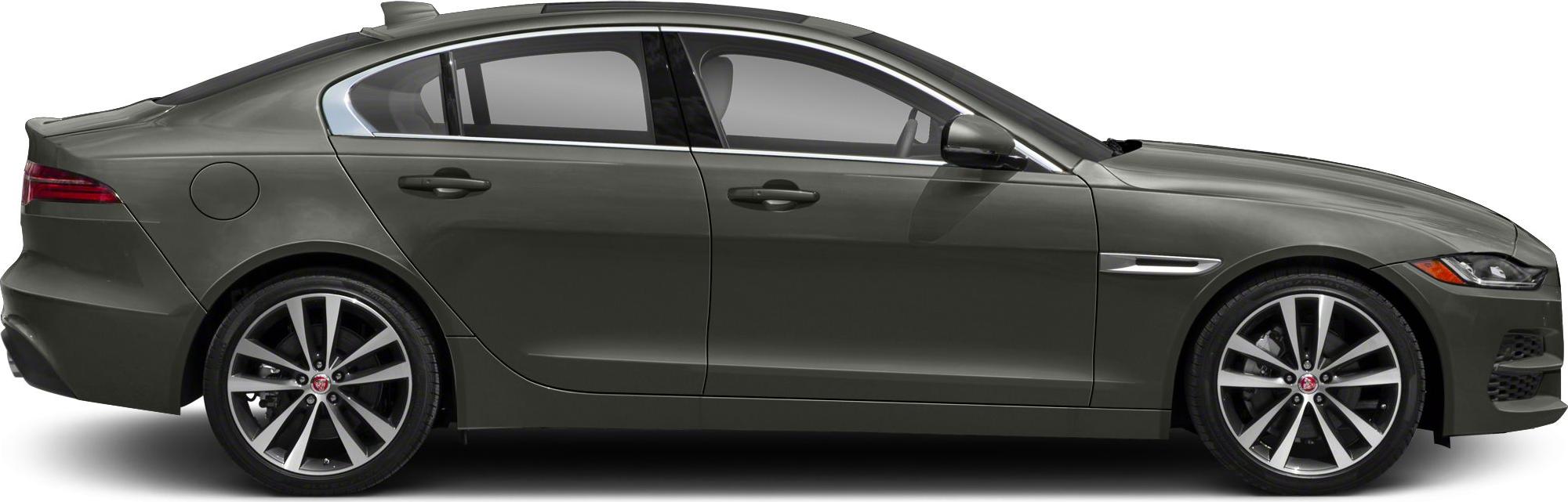 Sleek sedan side profile with alloy wheels and aerodynamic contours
