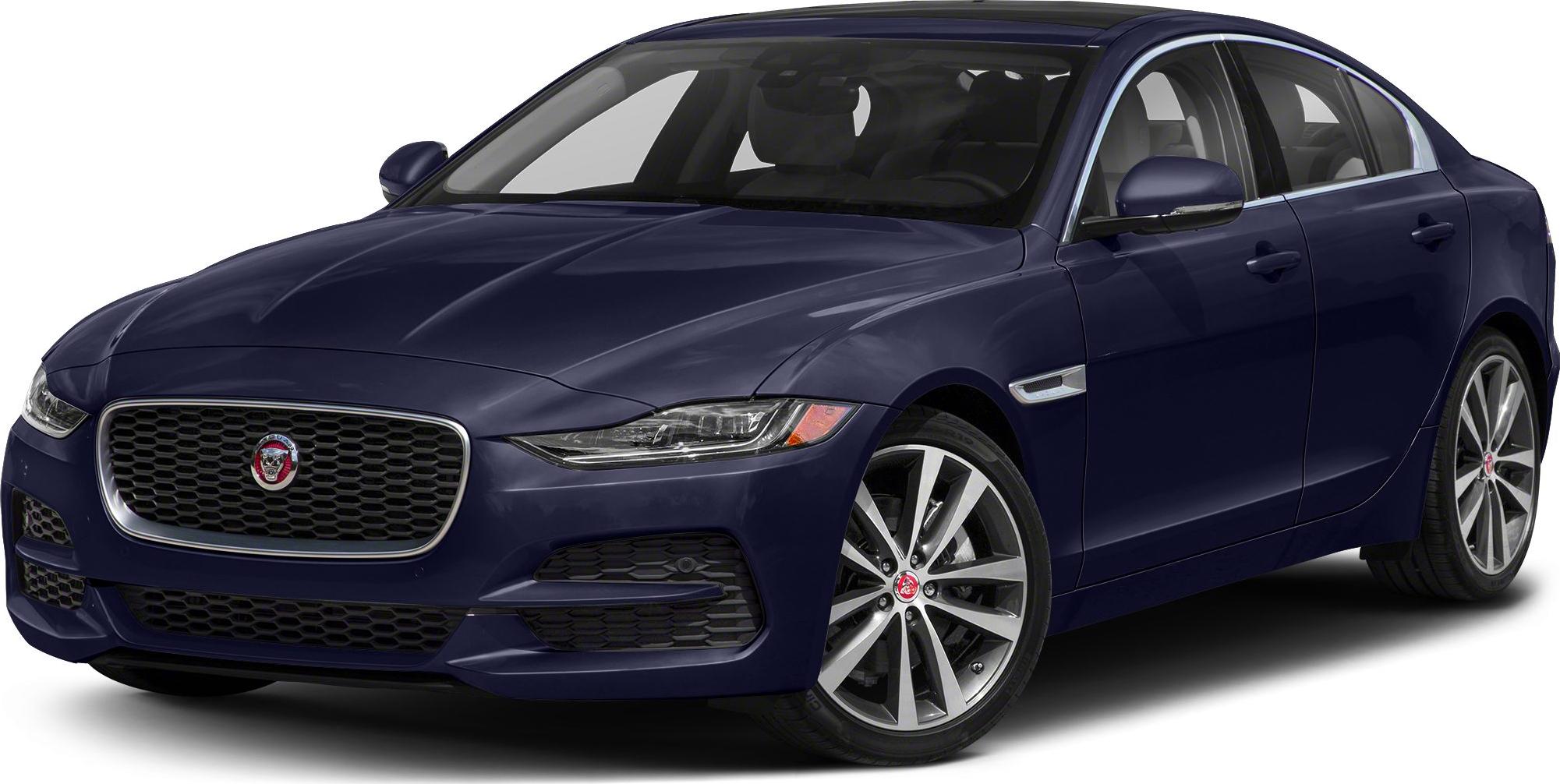 Front and side view of sleek sedan with distinctive grille and alloy wheels