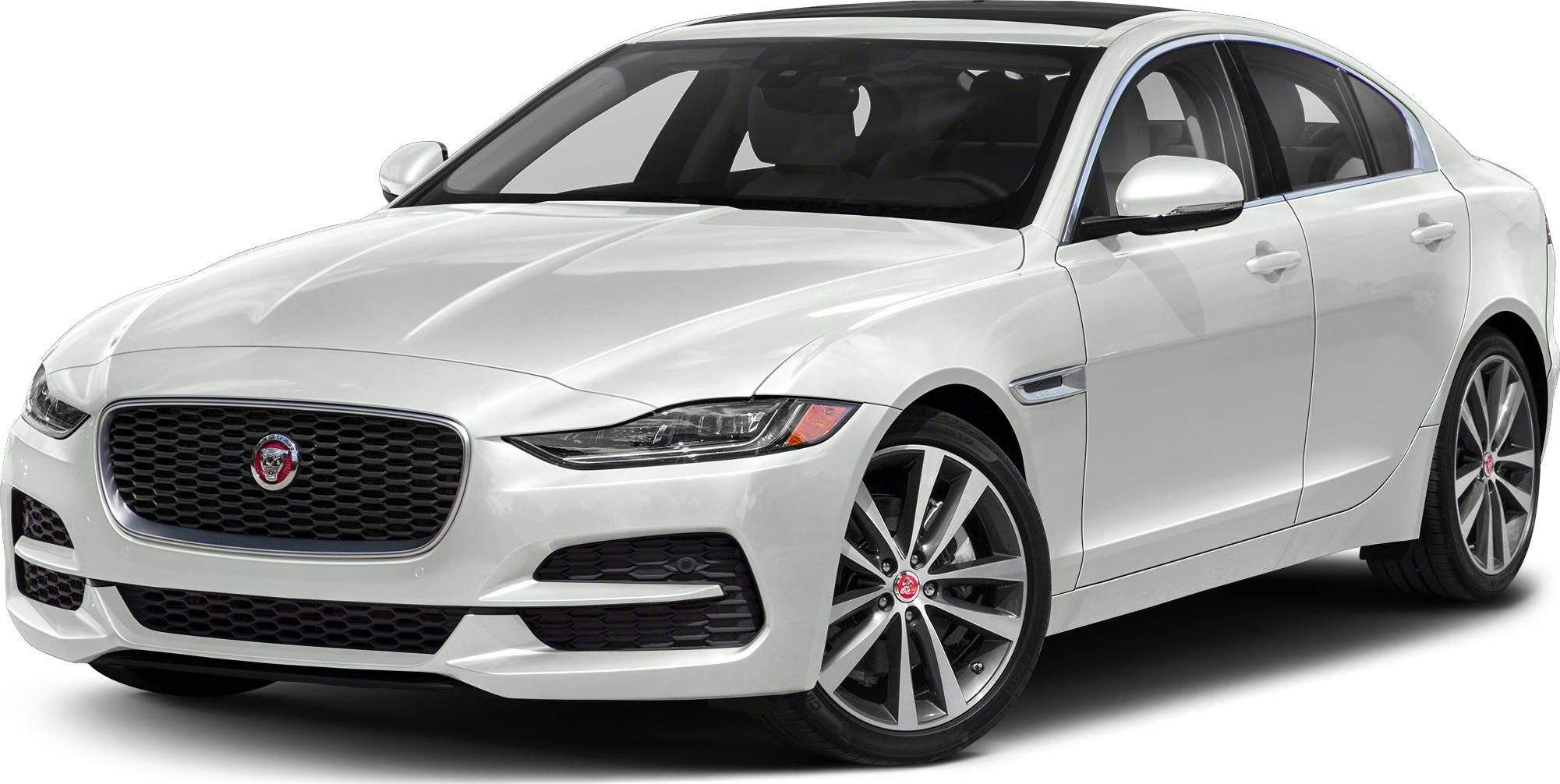 Front grille and LED headlights of modern luxury sedan