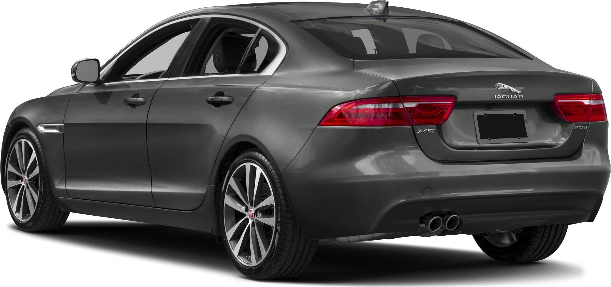 Rear side view of sedan with taillights and alloy wheels