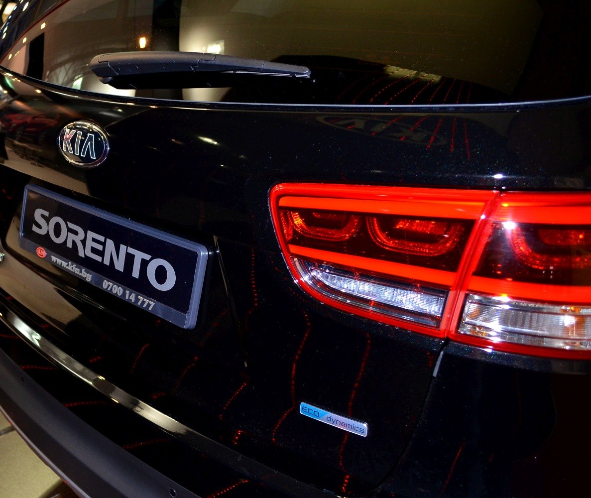 Close-up of rear tail light and Eco Dynamics badge