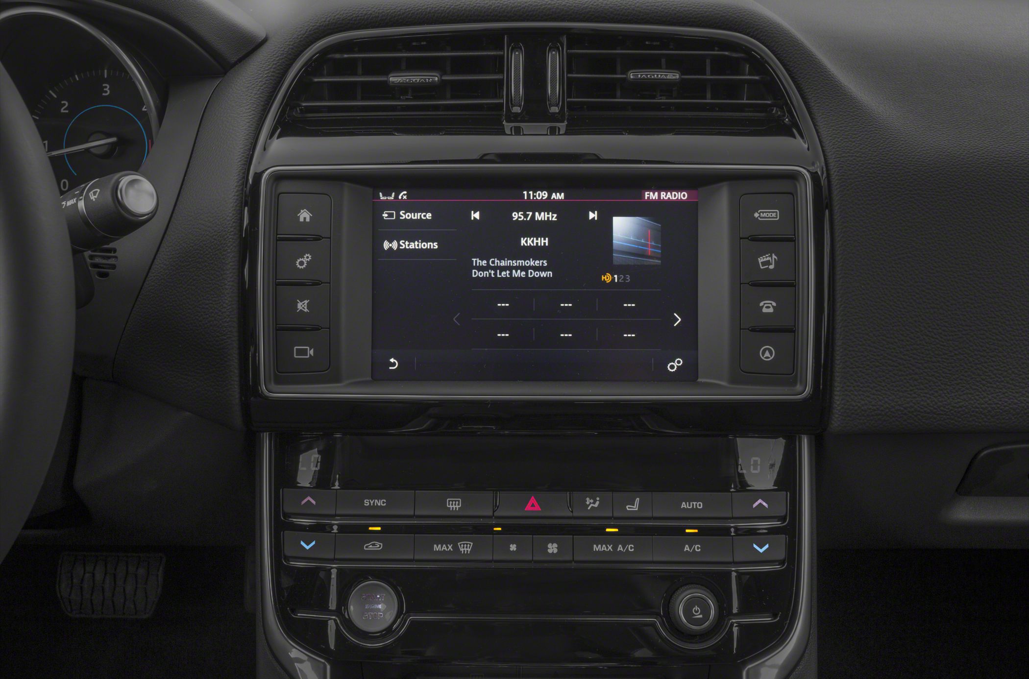 Infotainment touchscreen and digital climate control panel