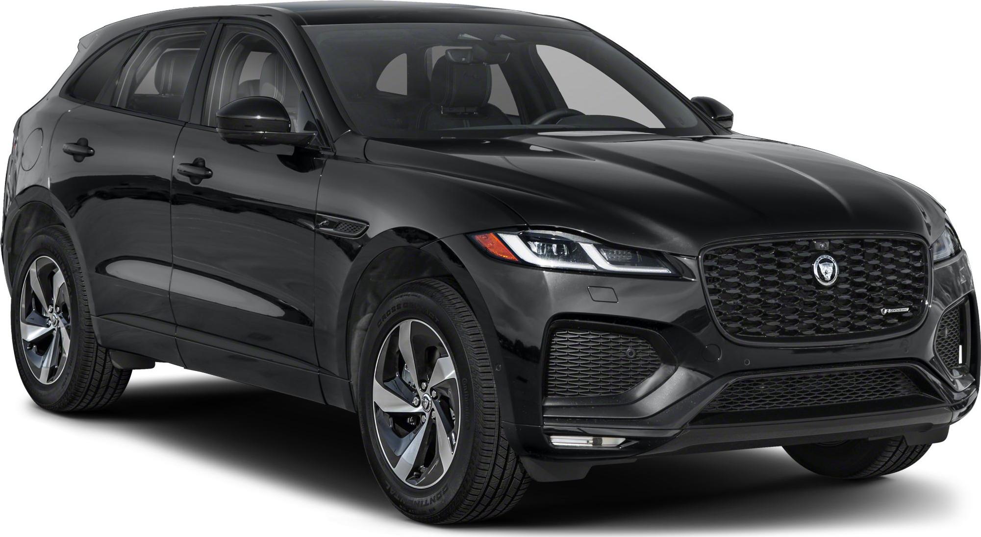 Black SUV with LED headlights and sporty grille.