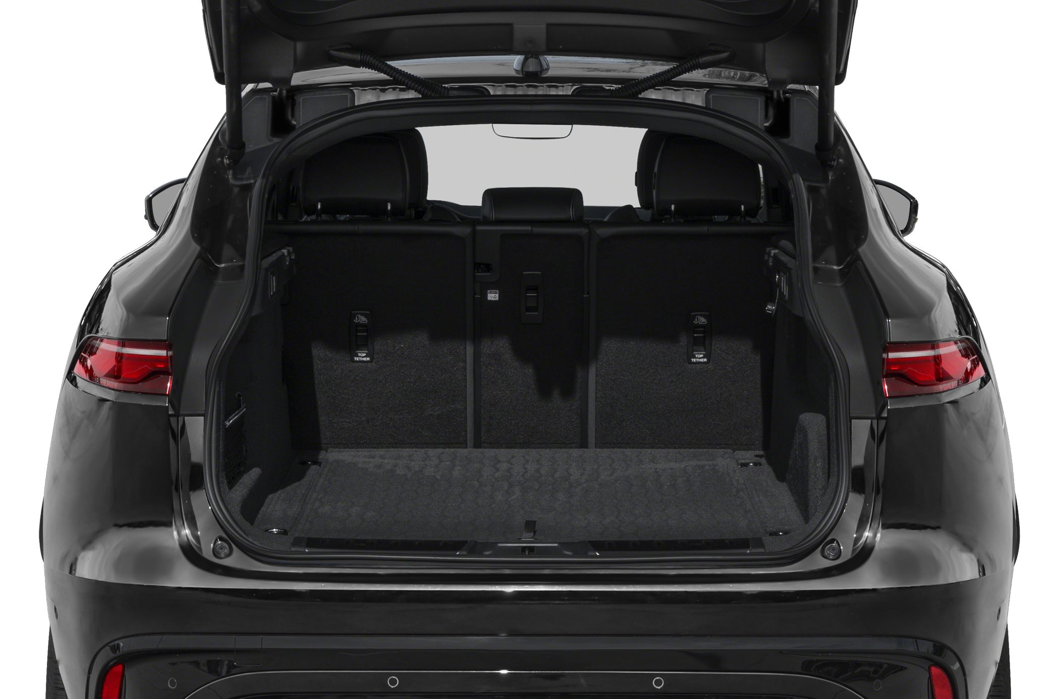Spacious SUV trunk interior with fold-down rear seats