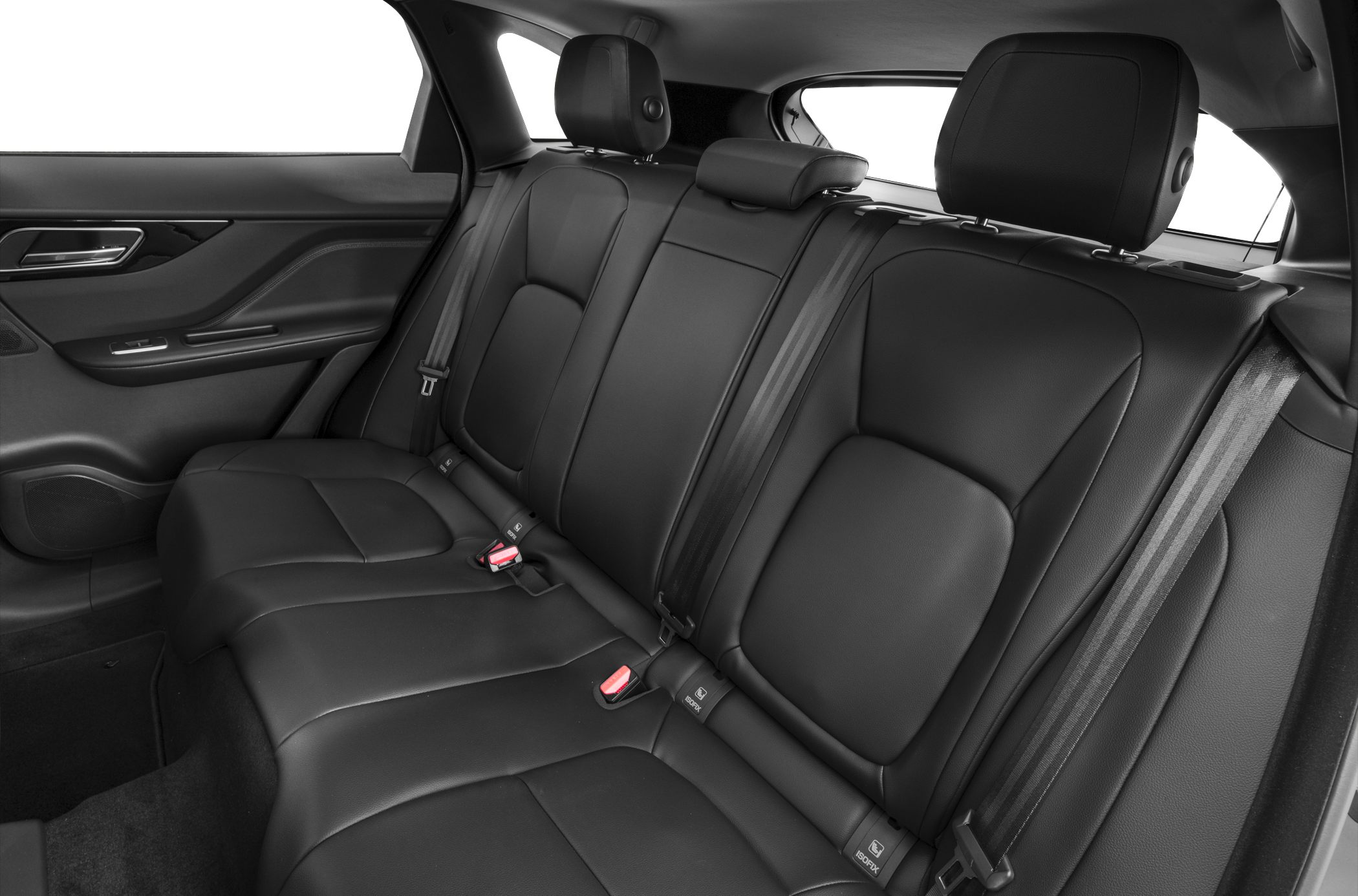 Black leather rear seats with ISOFIX anchors and seatbelts