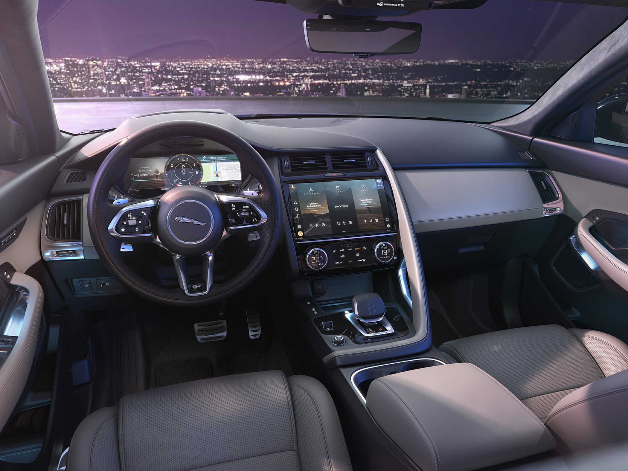 Digital instrument cluster and touchscreen infotainment in modern SUV interior