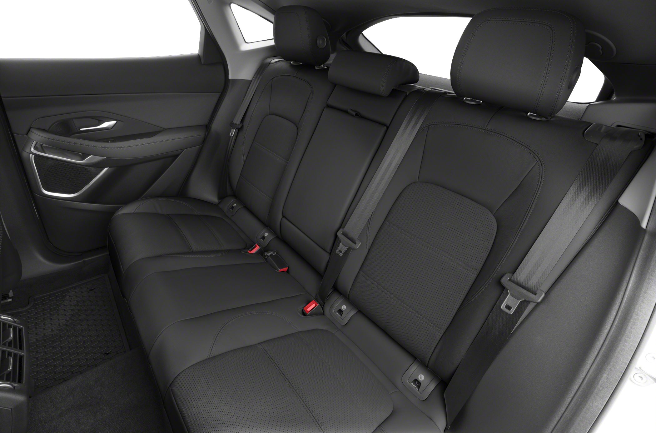 Black leather rear seats with seatbelt system