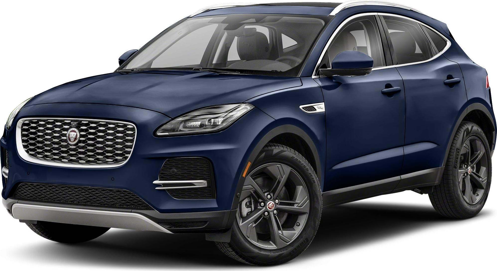 Front side view of modern SUV with distinct grille and alloy wheels