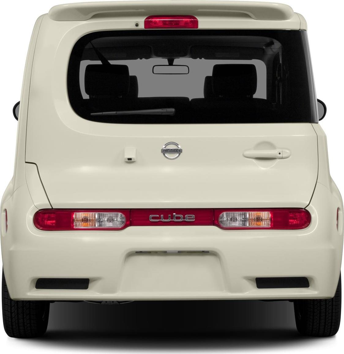 Boxy hatchback rear with wide tail lights and centered badge