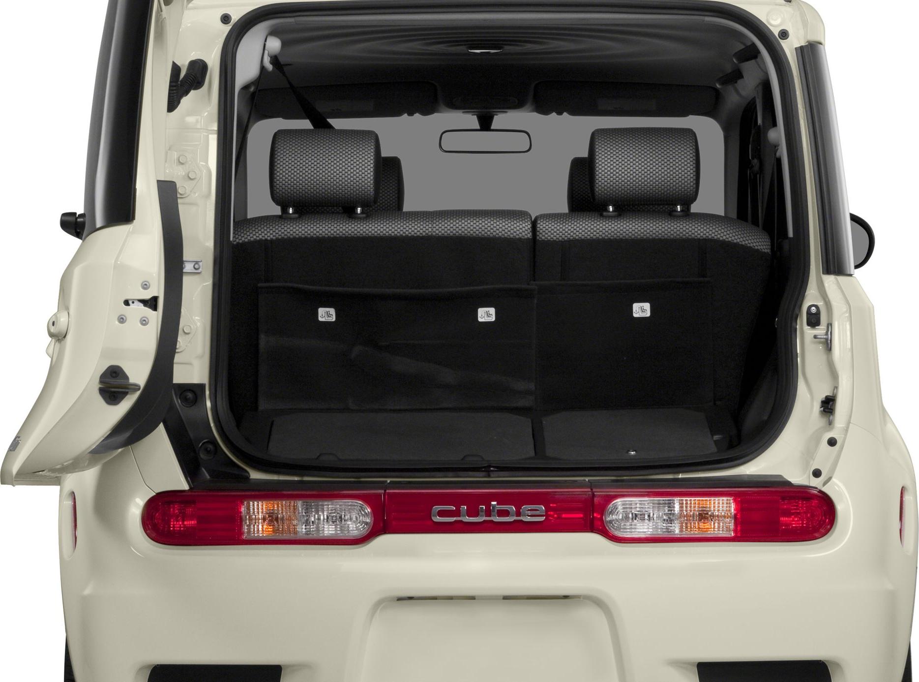 Rear open tailgate with cargo space and rear seats