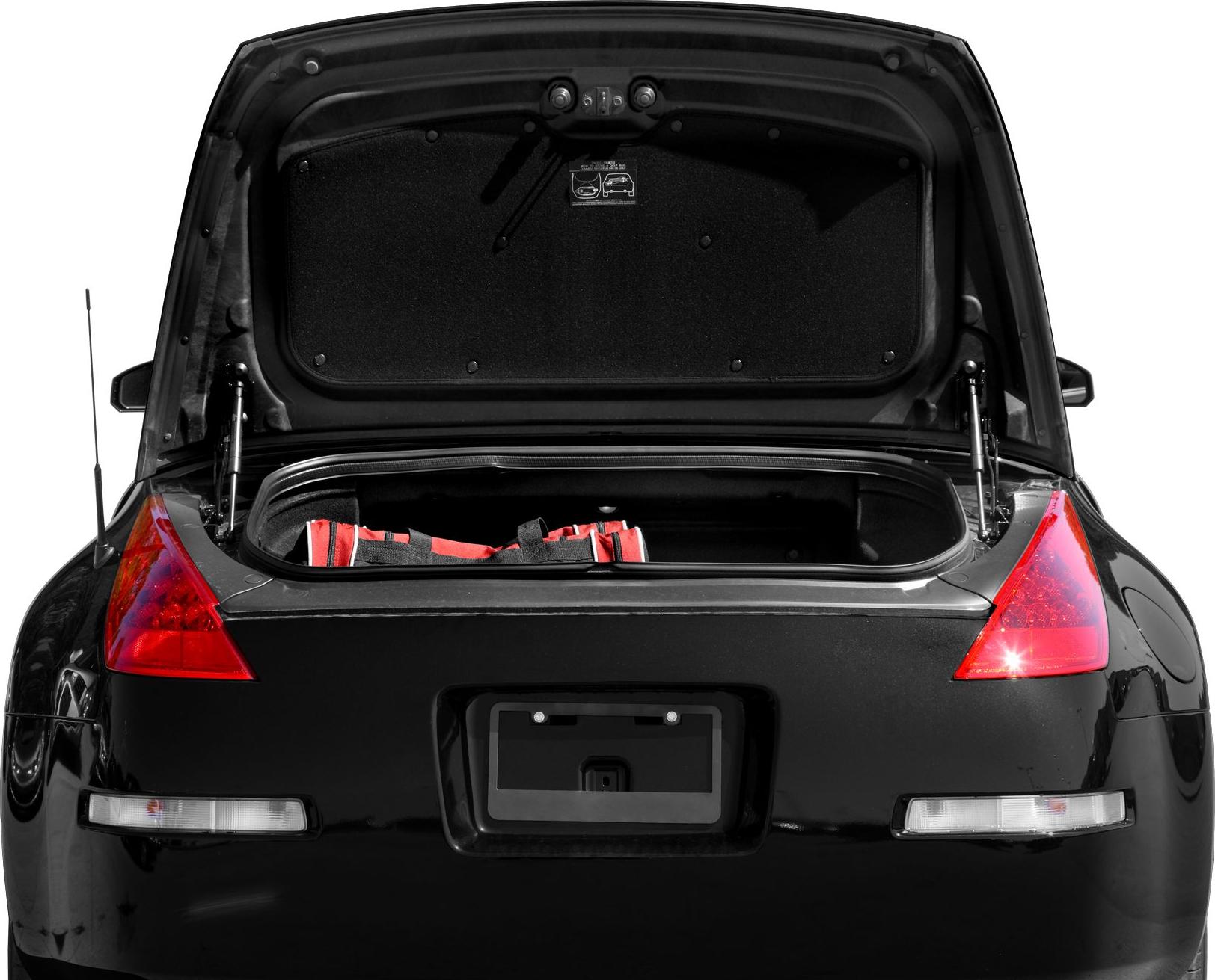 Open trunk and rear tail lights of a sports roadster