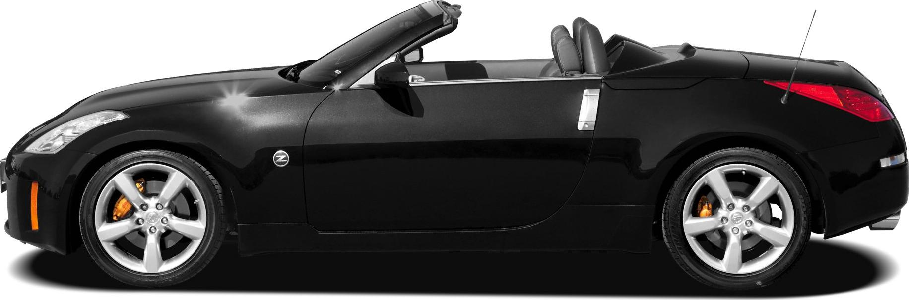 Convertible sports car side profile with alloy wheels and sleek design