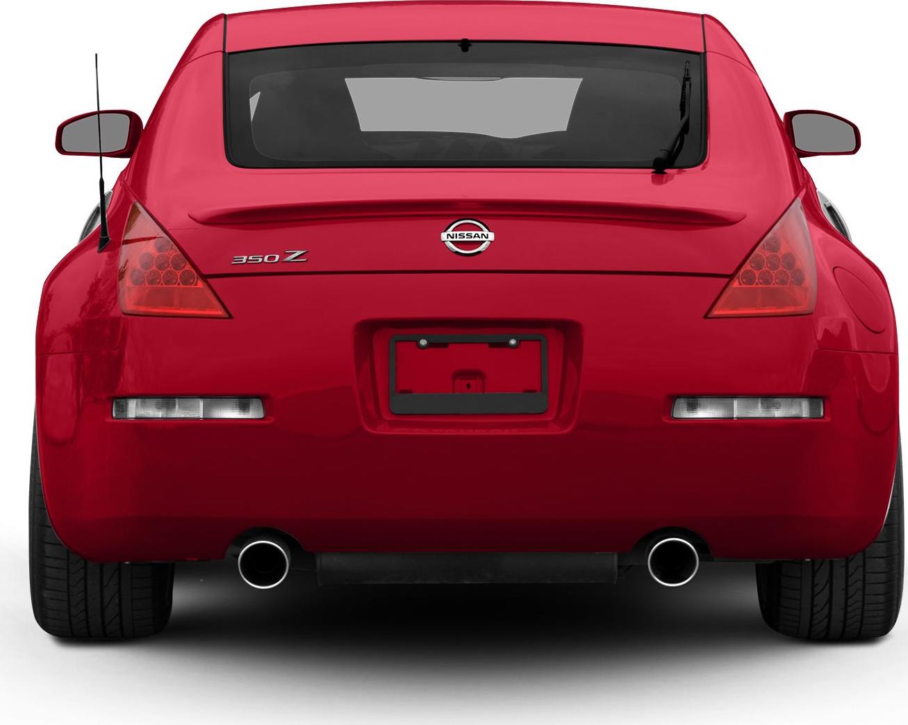 Rear view with dual exhaust and distinctive taillights