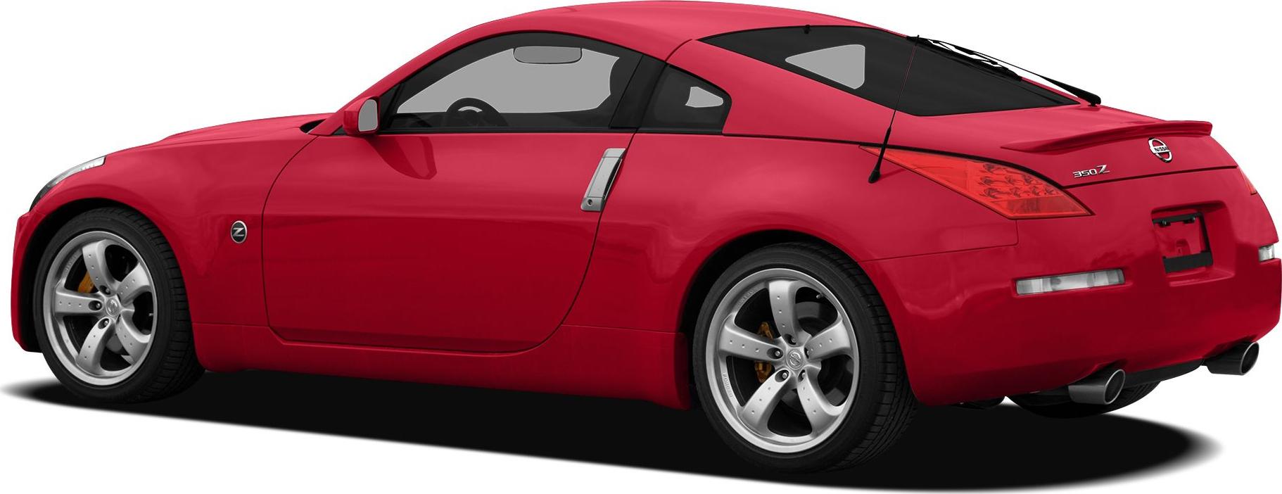 Red sports coupe showing rear side profile with alloy wheels and dual exhaust