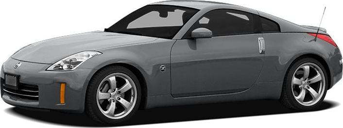 Gray two-door sports coupe front side view with alloy wheels