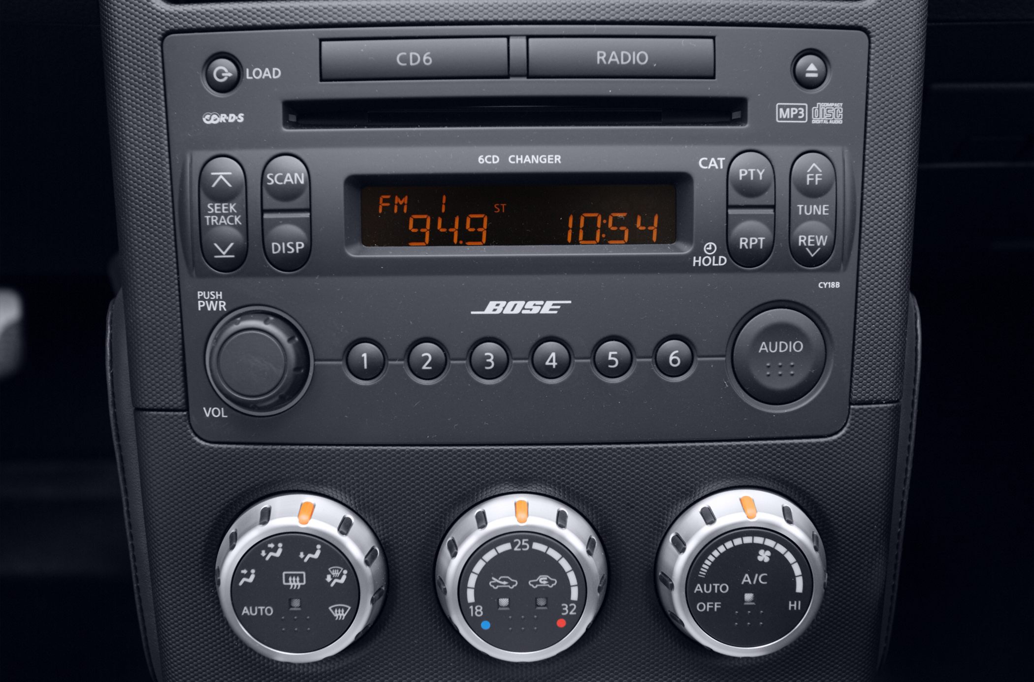 Bose car audio system and manual climate control dials