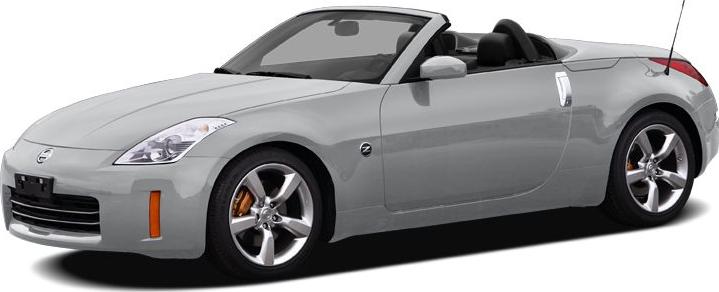 Gray convertible roadster with aerodynamic front side design and alloy wheels