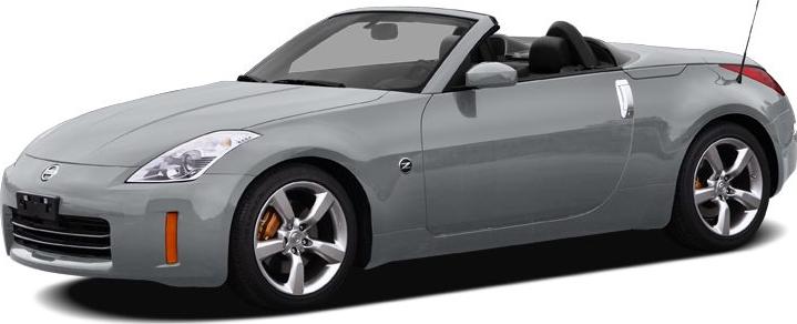 Convertible sports car with alloy wheels and open roof
