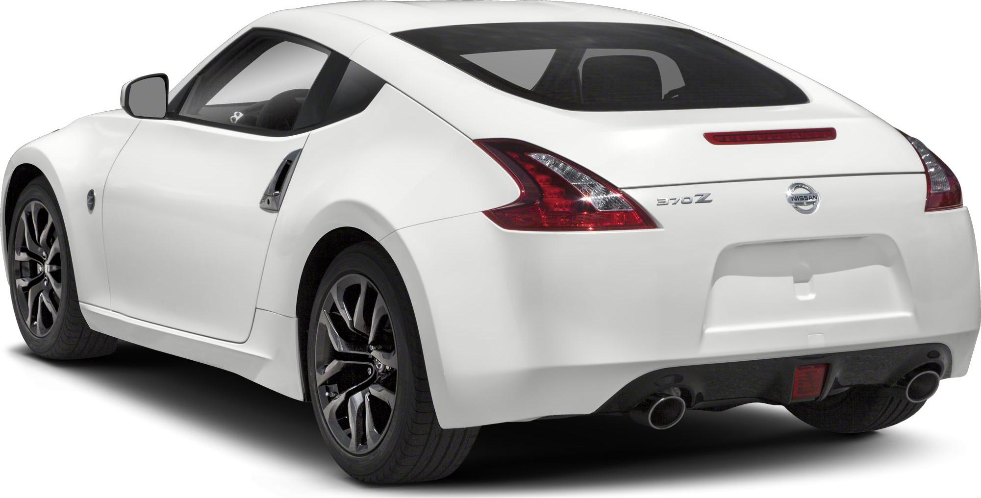 Rear view of sporty two-door coupe with dual exhausts and sleek taillights