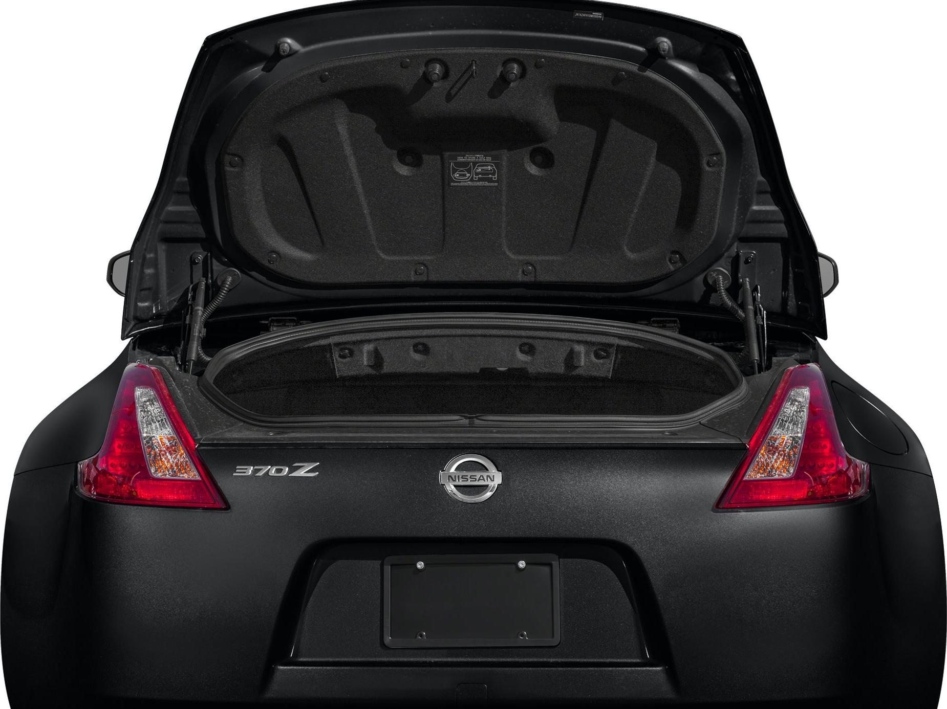 Open trunk with visible rear taillights and interior lining