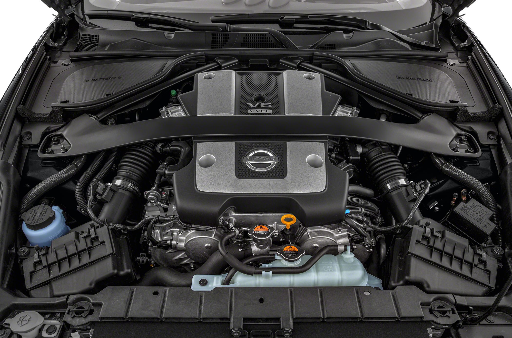 V6 engine bay with visible engine cover and air intake system