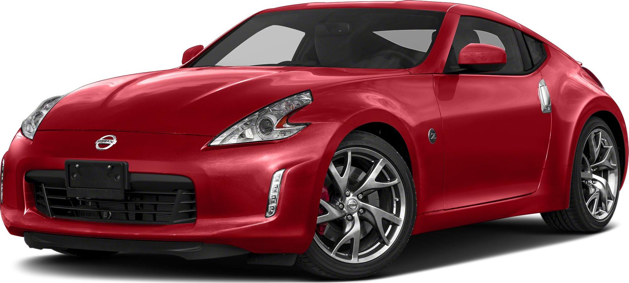 Front view of sporty coupe with LED headlights and alloy wheels