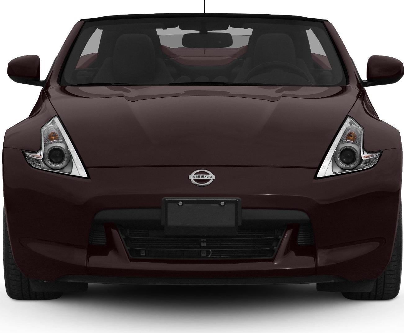 Front view of a convertible sports car with prominent headlights and aerodynamic hood.