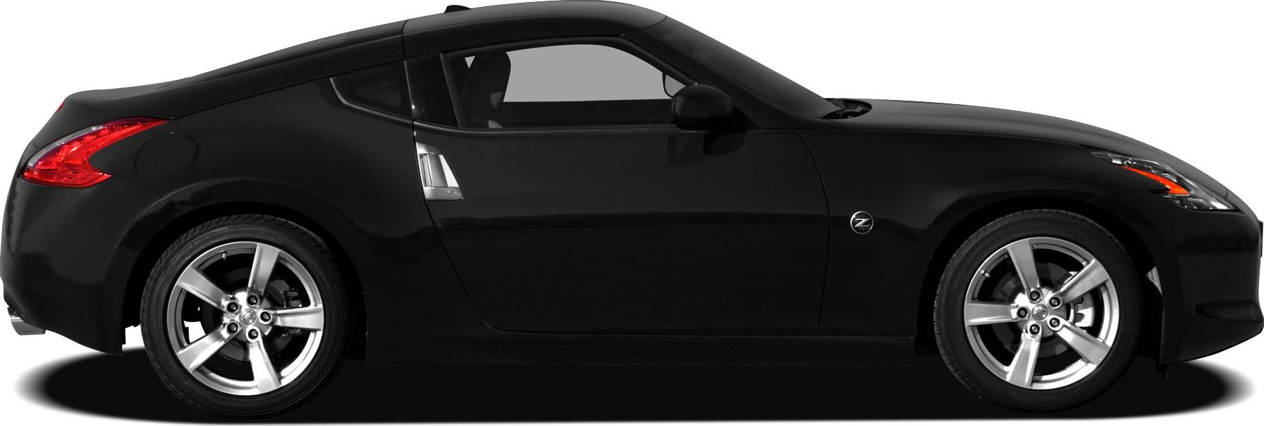 Side view of a sleek black sports coupe with alloy wheels