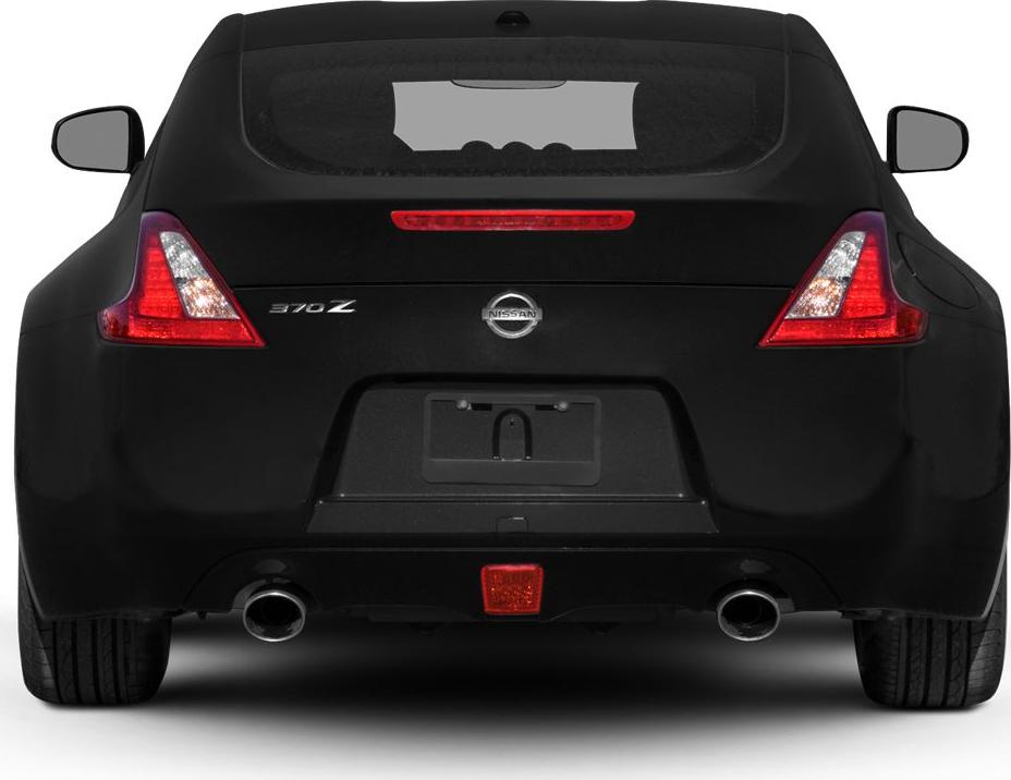Rear view with distinctive taillights and dual exhausts.