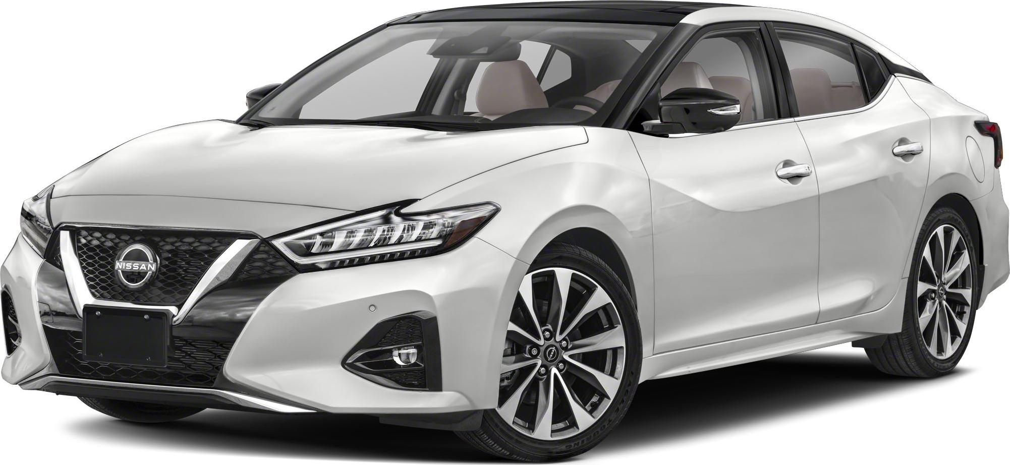 Front view of sleek sedan with LED headlights and alloy wheels