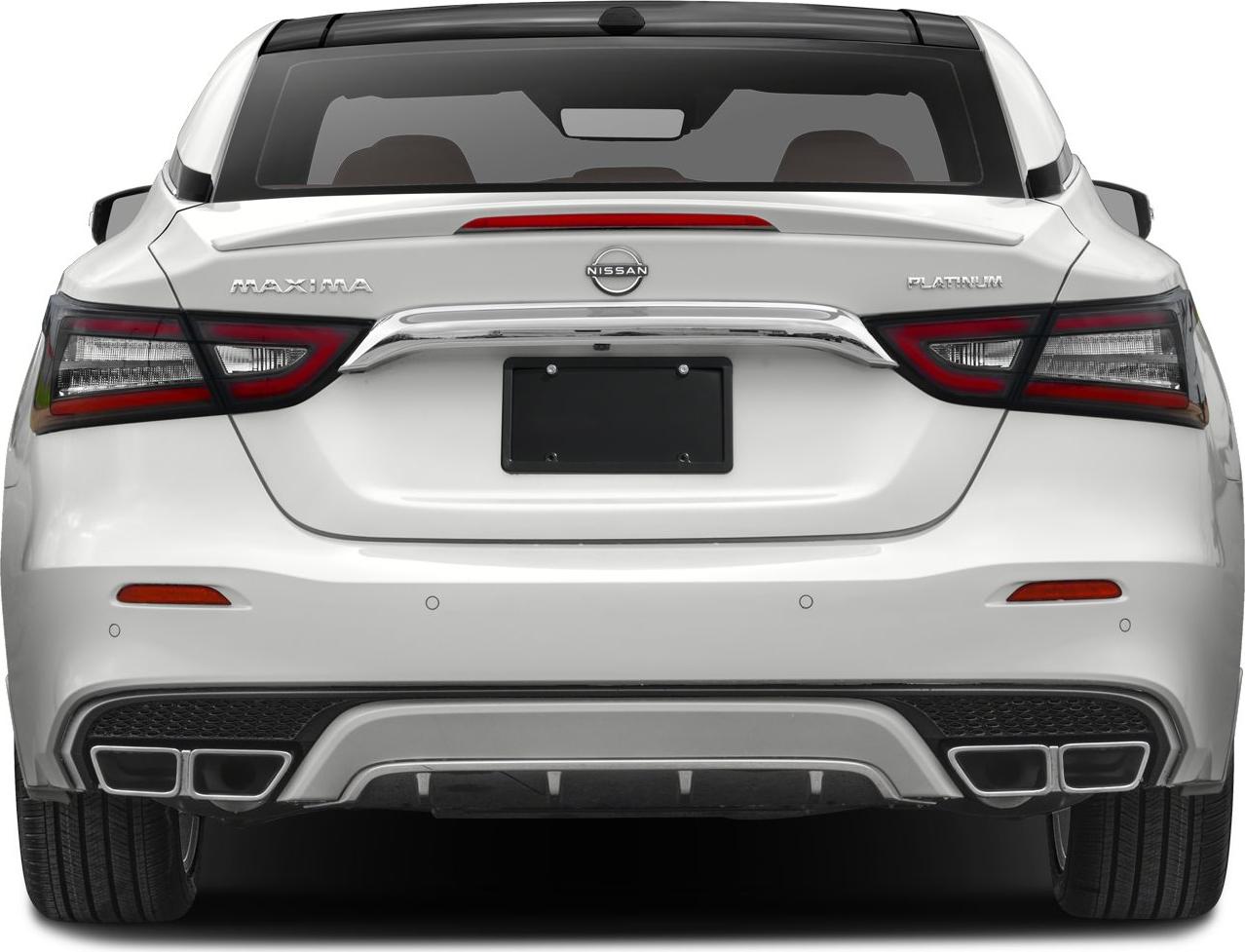 Rear view with quad exhaust, distinctive taillights, and Platinum trim badge