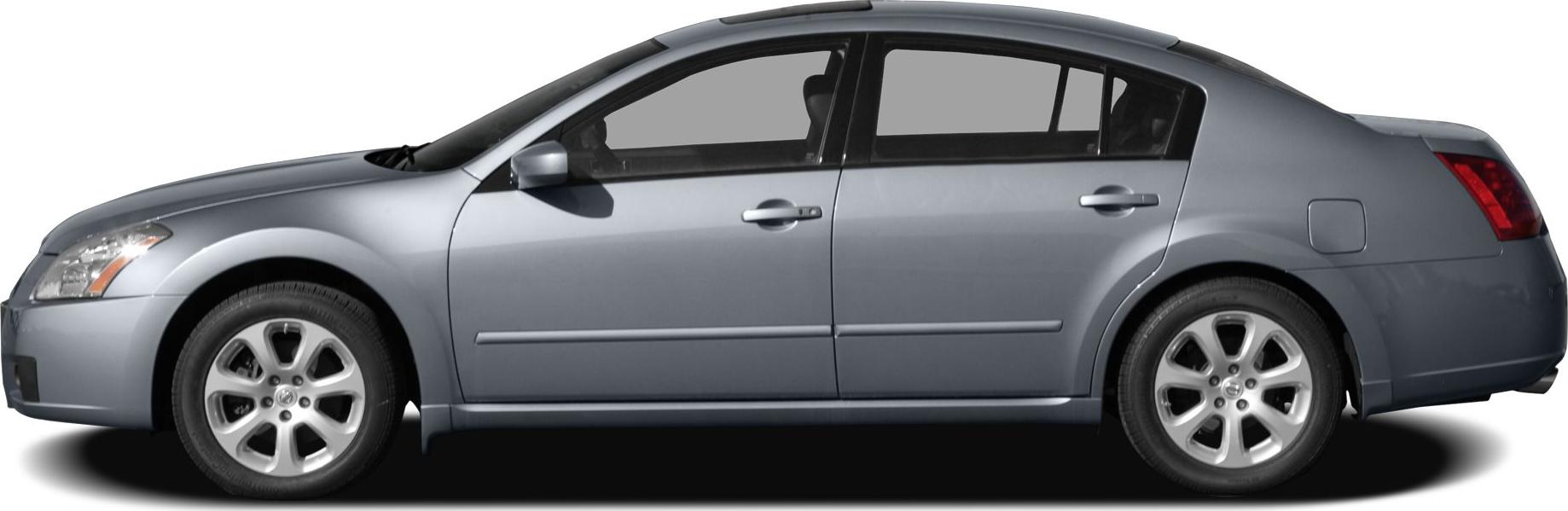 Side profile of sedan with alloy wheels and sleek design