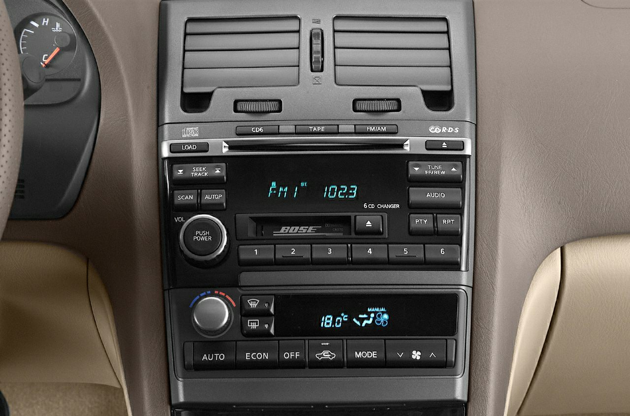 Car stereo system and climate control panel with CD changer and temperature display