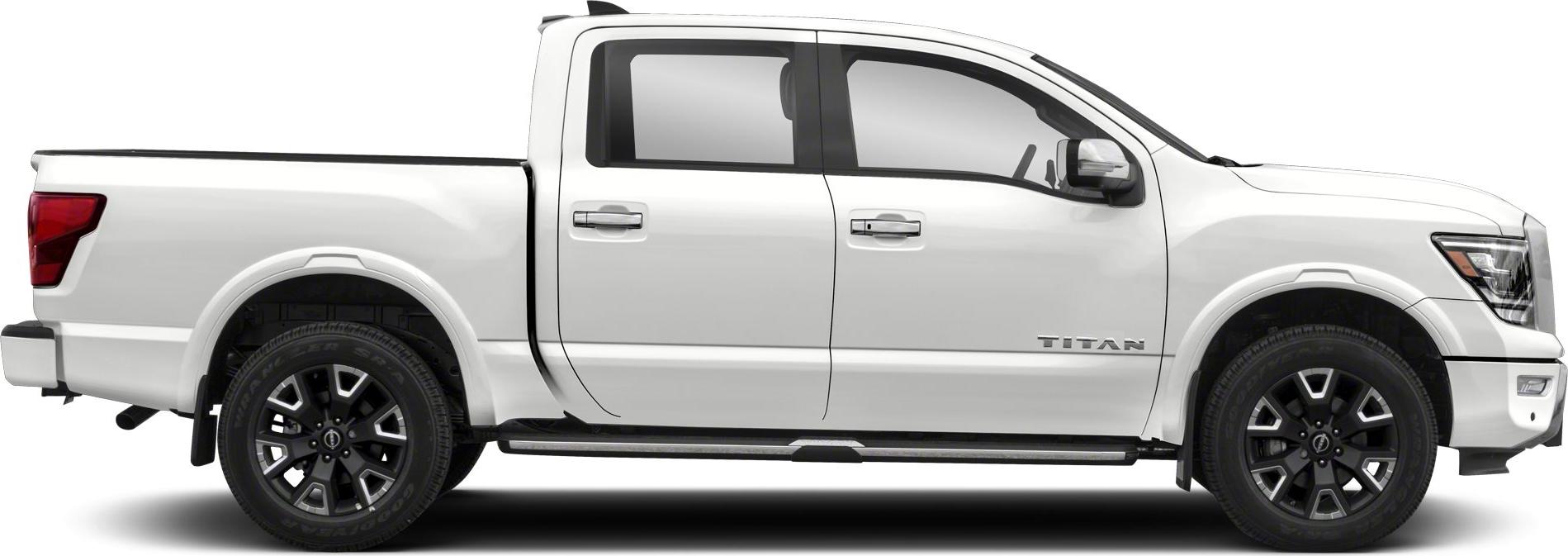 Side view of a crew cab pickup with extended cabin and cargo bed